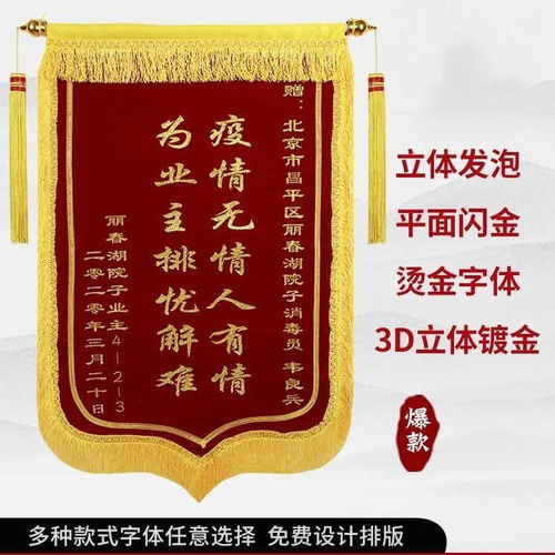 锦旗定制定做订做制作医生老师感谢物业月嫂美容院教练驾校公司